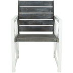 SAFAVIEH Irina White Frame/ Ash Grey Seat Arm Chair (Set of 2) - 24 W x 25 D x 34 H