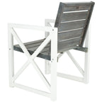 SAFAVIEH Irina White Frame/ Ash Grey Seat Arm Chair (Set of 2) - 24 W x 25 D x 34 H