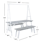 SAFAVIEH Outdoor Living Willamy 3-Piece Dining Set - 29 W x 69 D x 74 H