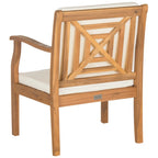 SAFAVIEH Outdoor Living Colfax Brown Acacia Wood 5-piece Beige Cushion Patio Set - Natural/Beige - 35 W x 35 D x 14 H
