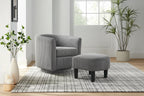360° Rotating Accent Chair with Ottoman Set - Corduroy Velvet Armchair Sofa - Modern Swivel Lounge Chair