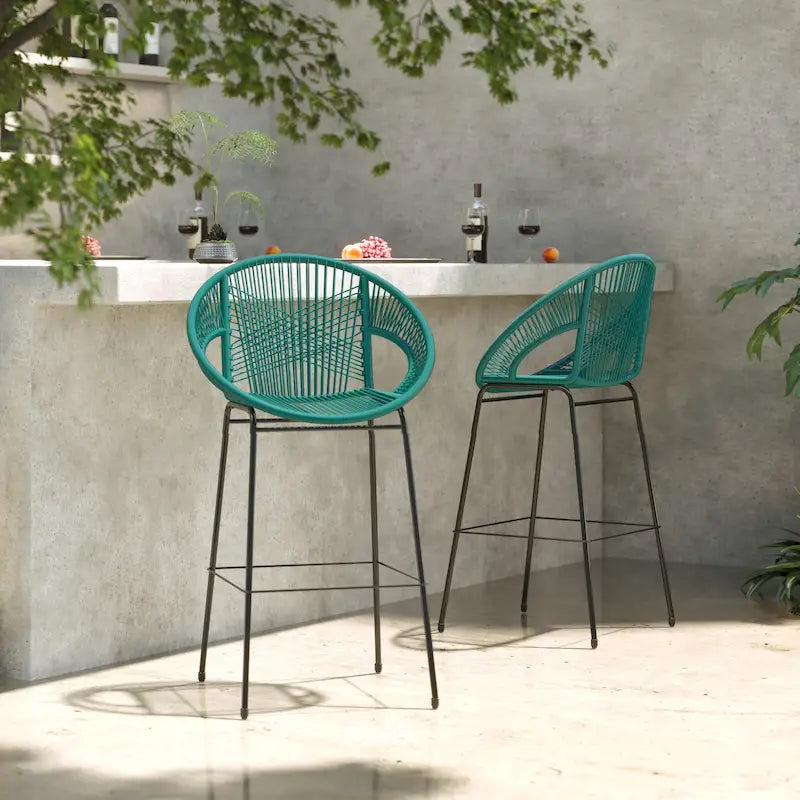 Christopher Knight Home - Ferrara Stylish and Durable Outdoor Wicker Barstools, Set of 2