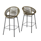 Christopher Knight Home - Ferrara Stylish and Durable Outdoor Wicker Barstools, Set of 2