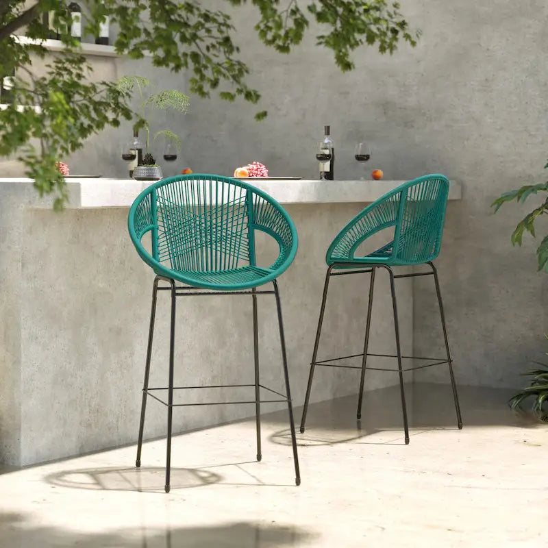 Christopher Knight Home - Ferrara Stylish and Durable Outdoor Wicker Barstools, Set of 2