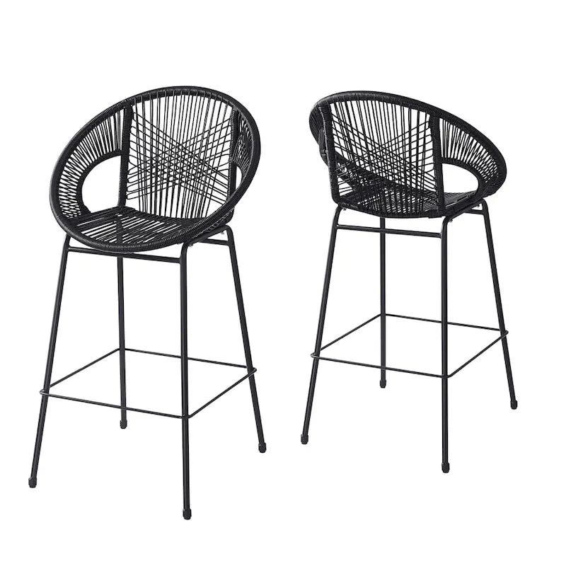 Christopher Knight Home - Ferrara Stylish and Durable Outdoor Wicker Barstools, Set of 2