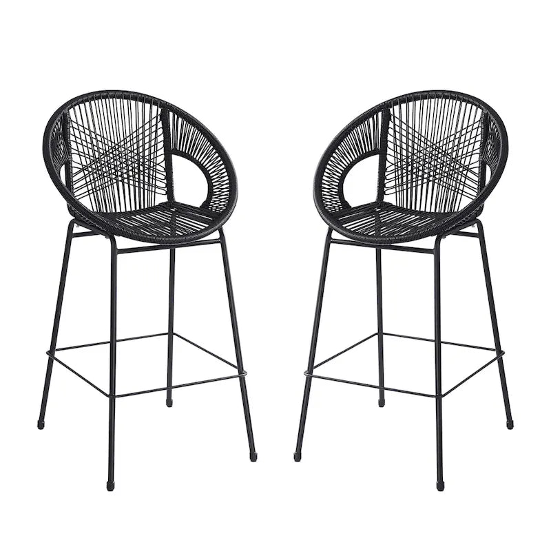 Christopher Knight Home - Ferrara Stylish and Durable Outdoor Wicker Barstools, Set of 2