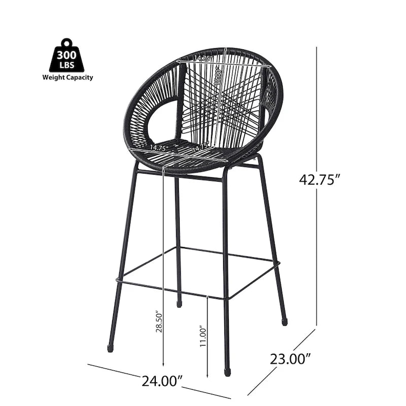Christopher Knight Home - Ferrara Stylish and Durable Outdoor Wicker Barstools, Set of 2