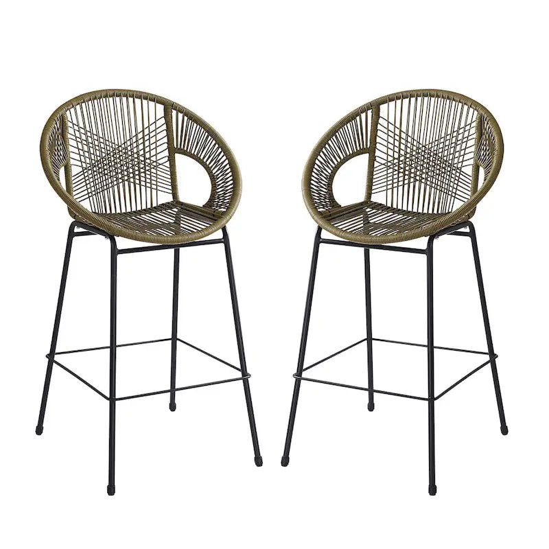 Christopher Knight Home - Ferrara Stylish and Durable Outdoor Wicker Barstools, Set of 2
