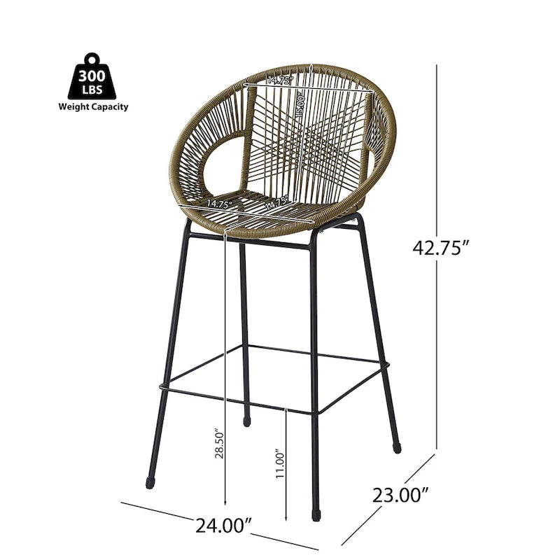 Christopher Knight Home - Ferrara Stylish and Durable Outdoor Wicker Barstools, Set of 2