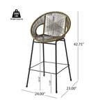 Christopher Knight Home - Ferrara Stylish and Durable Outdoor Wicker Barstools, Set of 2