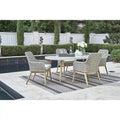Signature Design by Ashley Seton Creek Brown/Gray 5-Piece Outdoor Dining Package - 80  W x 42  D x 28.88  H
