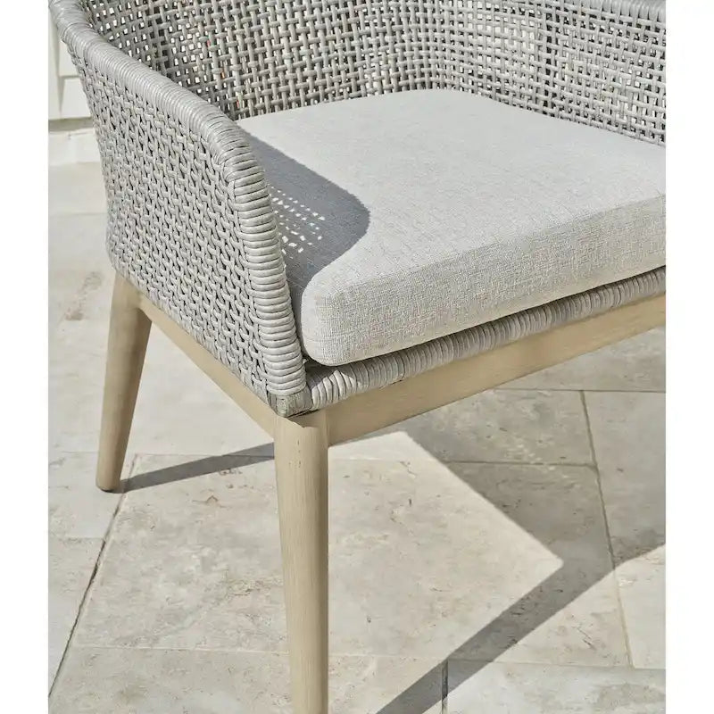 Brown Gray 5-Piece Outdoor Dining Set with Oval Table and Cushioned Chairs