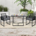 Costway 3 PCS Patio PE Wicker Furniture Set CushionedChairs with - See Details