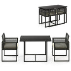 Costway 3 PCS Patio PE Wicker Furniture Set CushionedChairs with - See Details