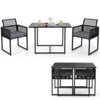 Costway 3 PCS Patio PE Wicker Furniture Set CushionedChairs with - See Details