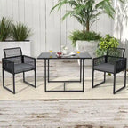 Costway 3 PCS Patio PE Wicker Furniture Set CushionedChairs with - See Details