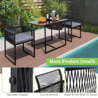 Costway 3 PCS Patio PE Wicker Furniture Set CushionedChairs with - See Details