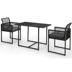 Costway 3 PCS Patio PE Wicker Furniture Set CushionedChairs with - See Details