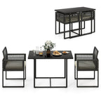 Costway 3 PCS Patio PE Wicker Furniture Set CushionedChairs with - See Details