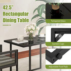 Costway 3 PCS Patio PE Wicker Furniture Set CushionedChairs with - See Details
