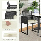 Costway 3 PCS Patio PE Wicker Furniture Set CushionedChairs with - See Details