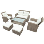 4-Seater Rattan Patio Conversation Set - Brown