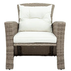 4-Seater Rattan Patio Conversation Set - Brown
