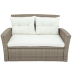 4-Seater Rattan Patio Conversation Set - Brown
