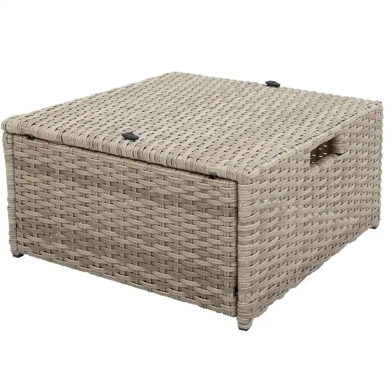 4-Seater Rattan Patio Conversation Set - Brown