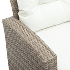 4-Seater Rattan Patio Conversation Set - Brown