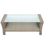 4-Seater Rattan Patio Conversation Set - Brown