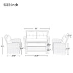 4-Seater Rattan Patio Conversation Set - Brown