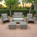 4-Seater Rattan Patio Conversation Set - Brown