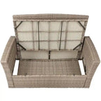 4-Seater Rattan Patio Conversation Set - Brown