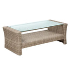 4-Seater Rattan Patio Conversation Set - Brown