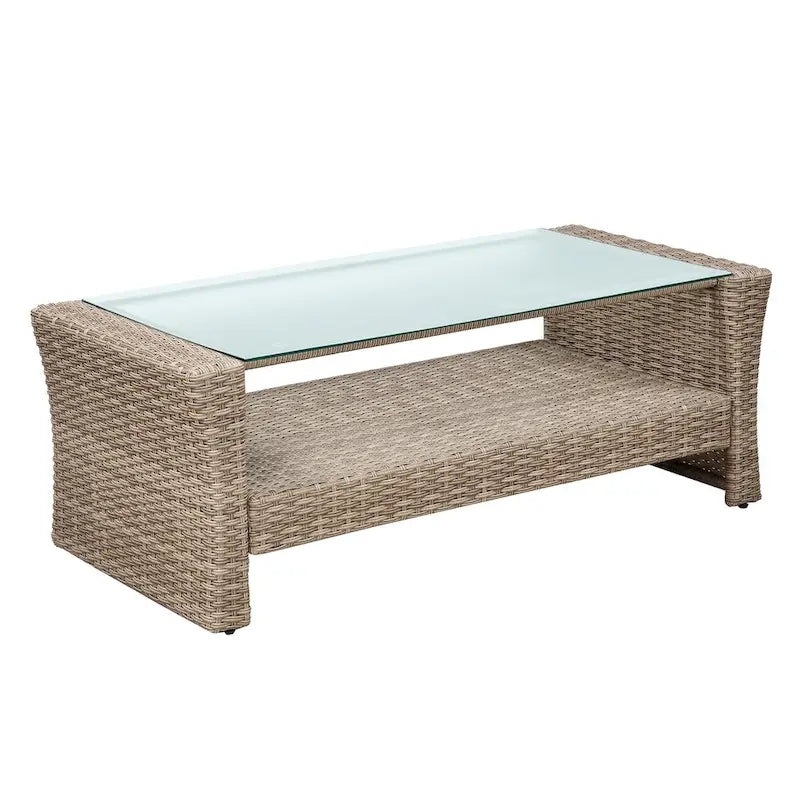 4-Seater Rattan Patio Conversation Set - Brown