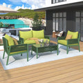 Rope Patio Sofa Set 4-Piece Loveseat & Chairs