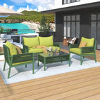 Rope Patio Sofa Set 4-Piece Loveseat & Chairs