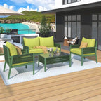 4PCS Rope Patio Sofa Set with Thick Cushion