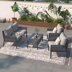 Rope Patio Sofa Set 4-Piece Loveseat & Chairs