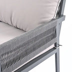 Rope Patio Sofa Set 4-Piece Loveseat & Chairs