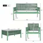 Rope Patio Sofa Set 4-Piece Loveseat & Chairs