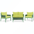 Rope Patio Sofa Set 4-Piece Loveseat & Chairs