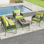 Rope Patio Sofa Set 4-Piece Loveseat & Chairs