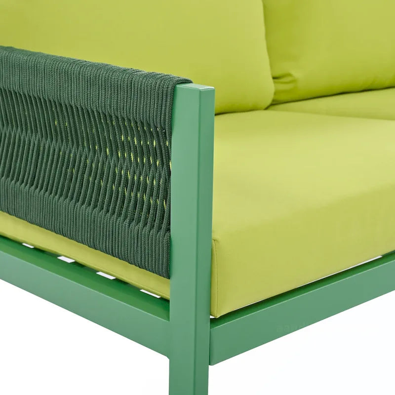 Rope Patio Sofa Set 4-Piece Loveseat & Chairs