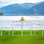 Aoodor 3-Piece Outdoor Patio Dining Set, Aluminum Furniture Set with 1 Rectangular Picnic Table and 2 Benches - N/A