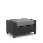 Gray Woven Outdoor Ottoman Set of 2, 29" Cushioned