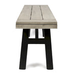 Wren Outdoor Bench Set of 2, Slat Panel, 63 Inch Gray Acacia Wood