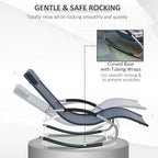 Outsunny Zero Gravity Rocking Chair Outdoor Chaise Lounge Chair Recliner Rocker with Detachable Pillow for Patio, Deck, Pool