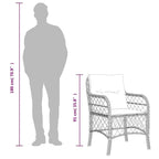 vidaXL Patio Dining Set with Cushions Table and Chair 7 Piece Poly Rattan